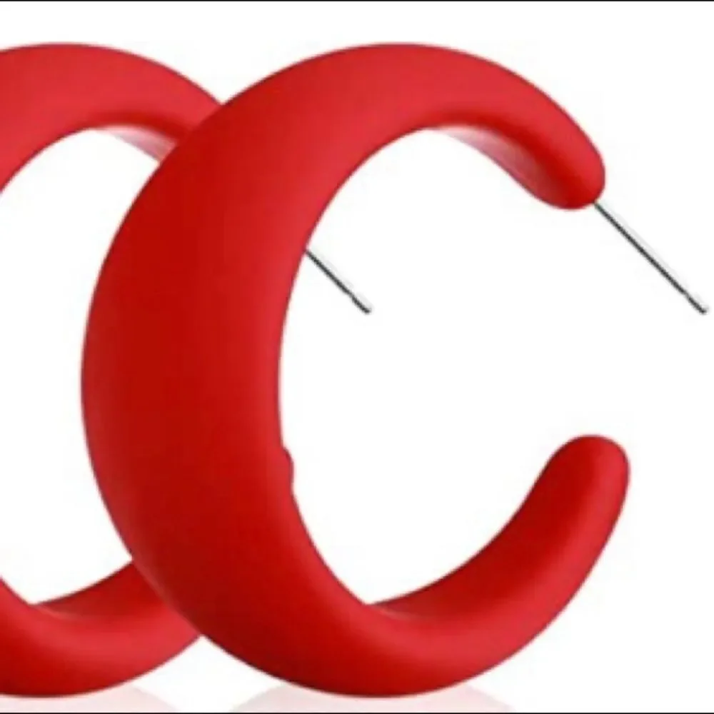 Red Acrylic Fashion Hoops